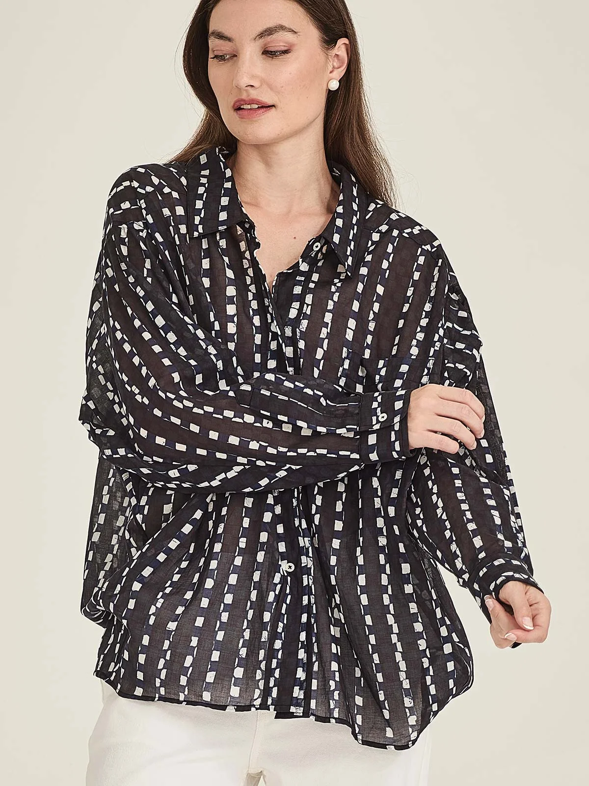 Sills Becca Print Shirt - Navy Print