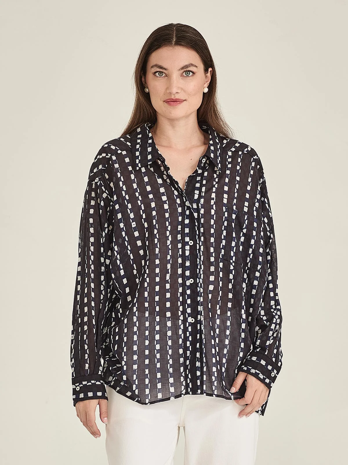 Sills Becca Print Shirt - Navy Print