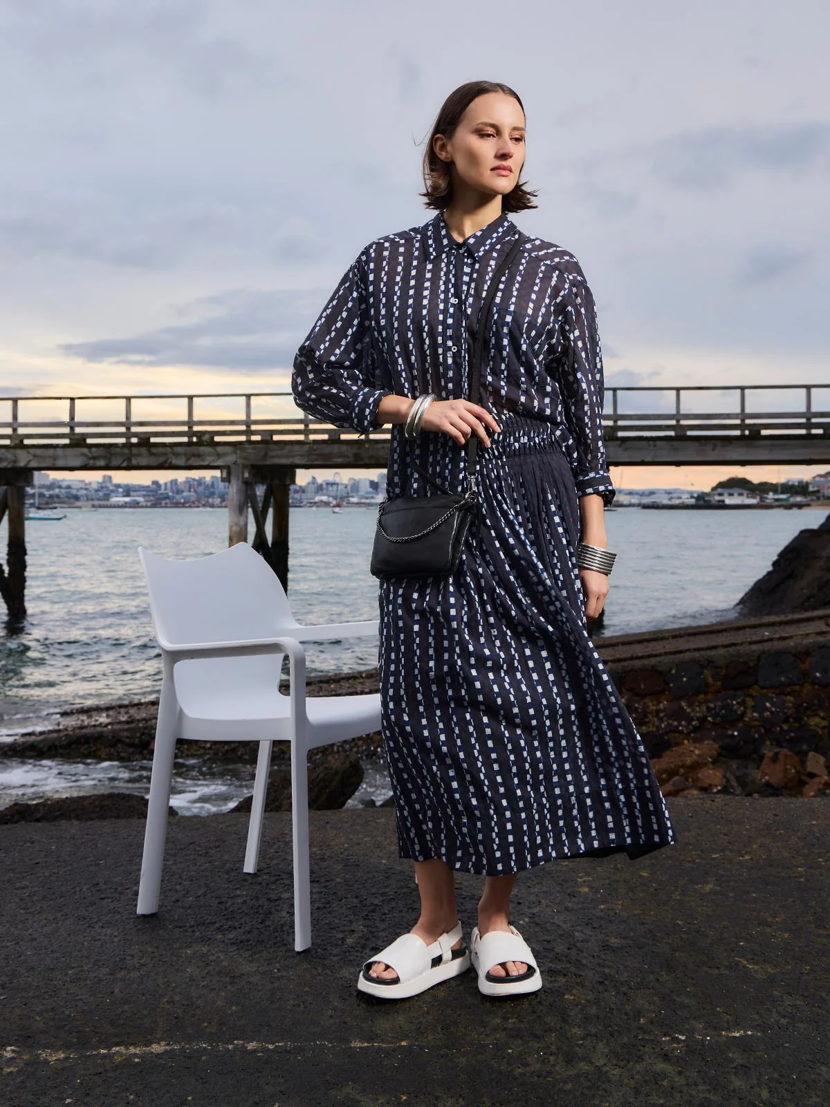 Sills Lani Print Skirt - Navy Print