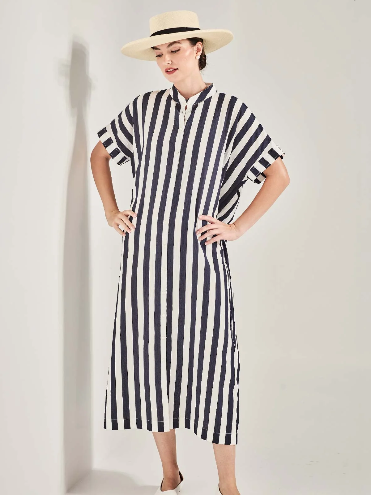 Sills Roberta Striped Dress - Navy Stripe