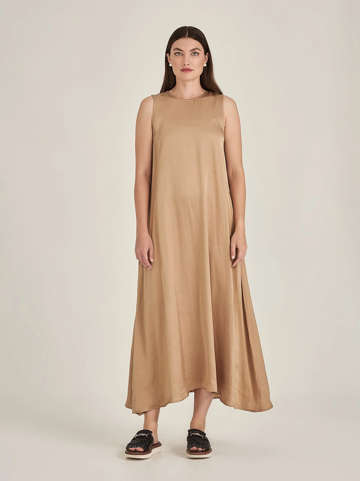 Sills Dakota Satin Dress - Latte
