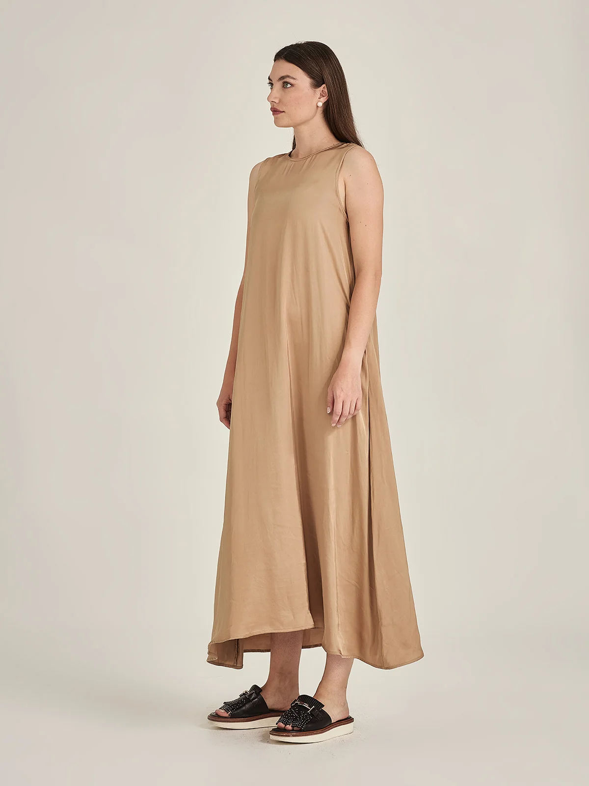 Sills Dakota Satin Dress - Latte