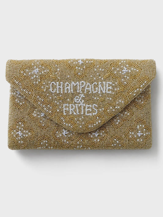Dark Hampton Champagne Et Frites Beaded Bag