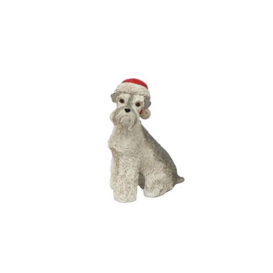 French Country Schnauzer with Santa Hat