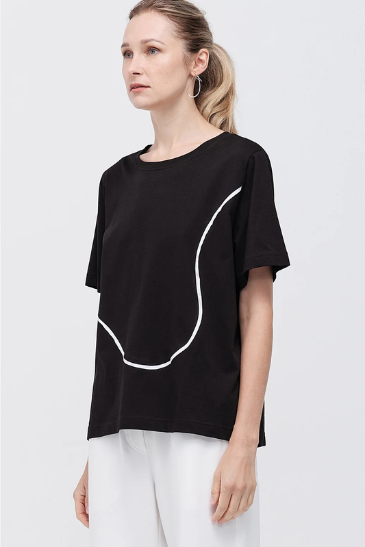 Taylor Cusp Tee - Black/Ivory