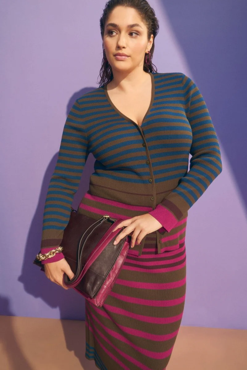 Elk Pinto Knit Skirt - Riga Stripe