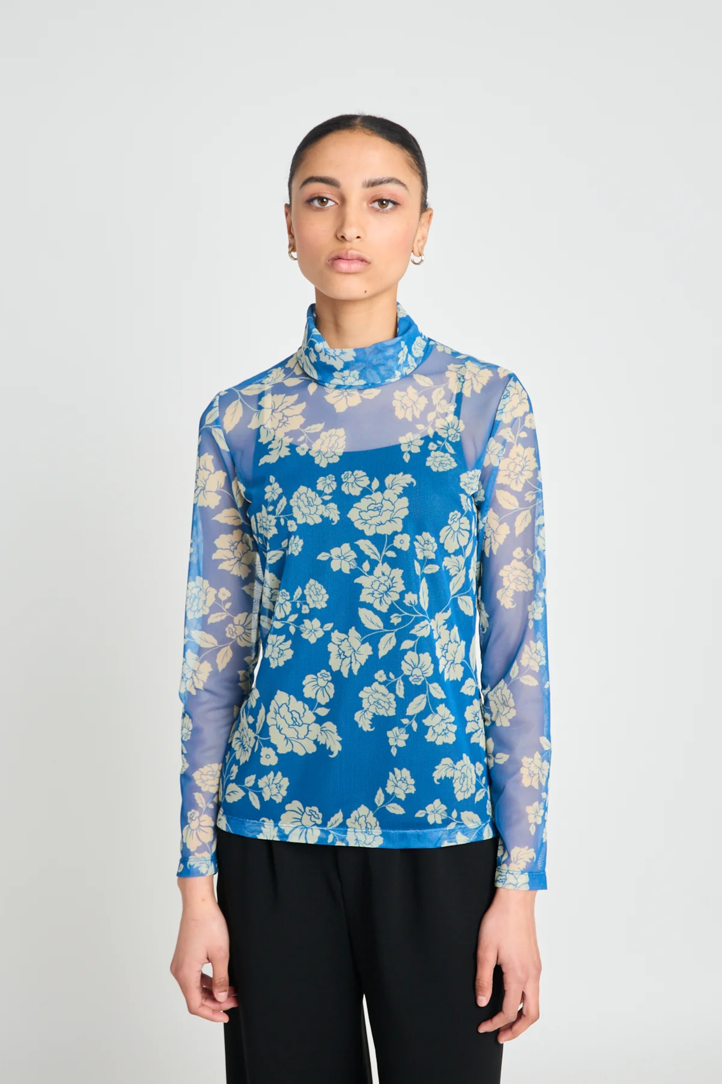 Twenty-Seven Names Rosa Turtleneck Top - Blue Stencil