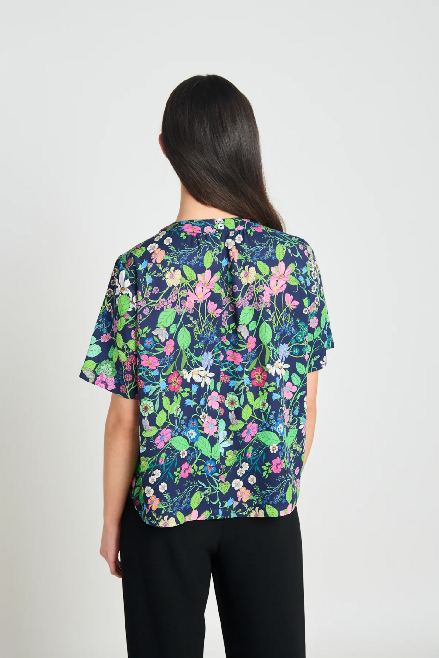 Twenty-Seven Names Onward Tee - Navy Floral