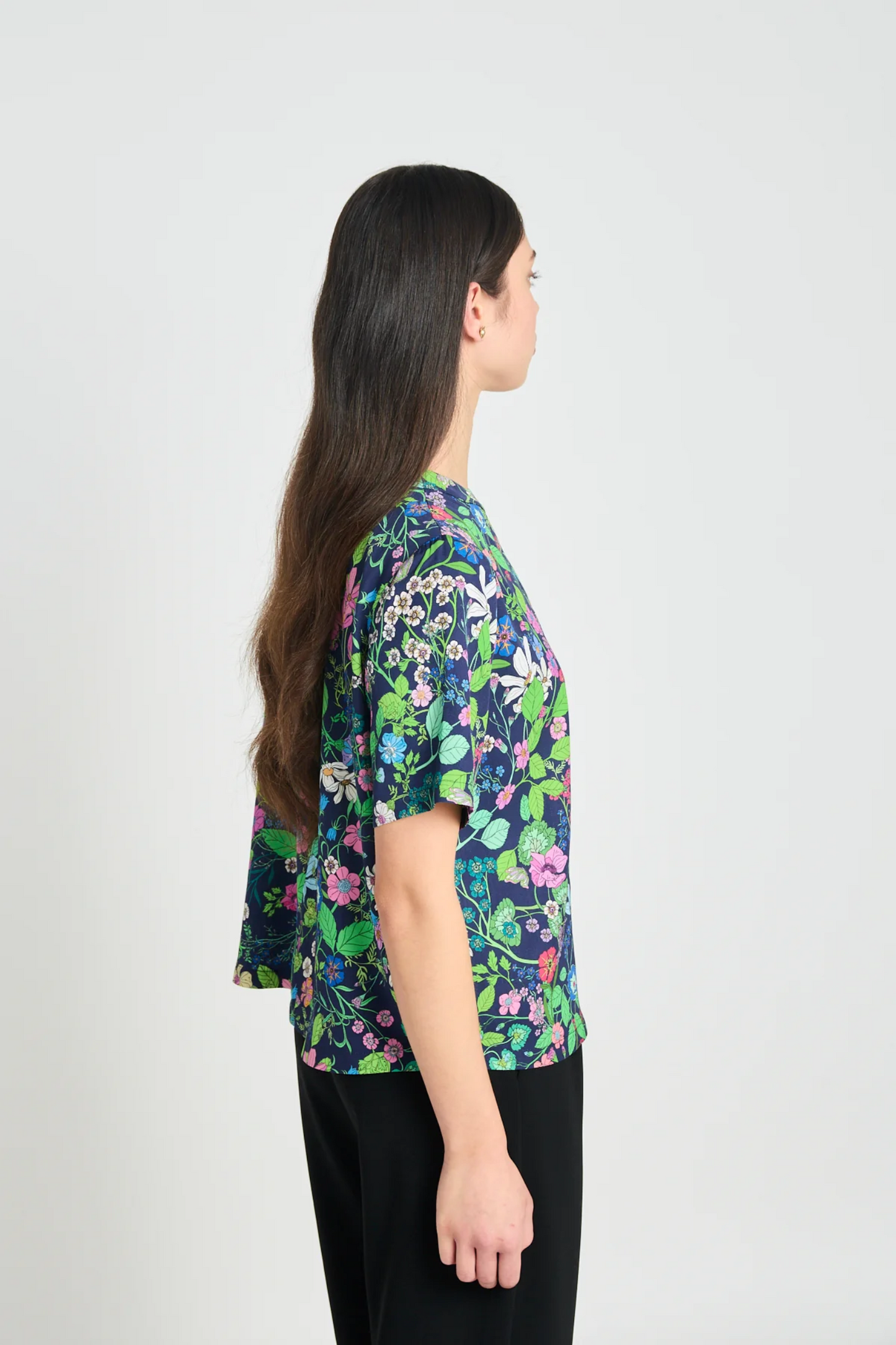 Twenty-Seven Names Onward Tee - Navy Floral
