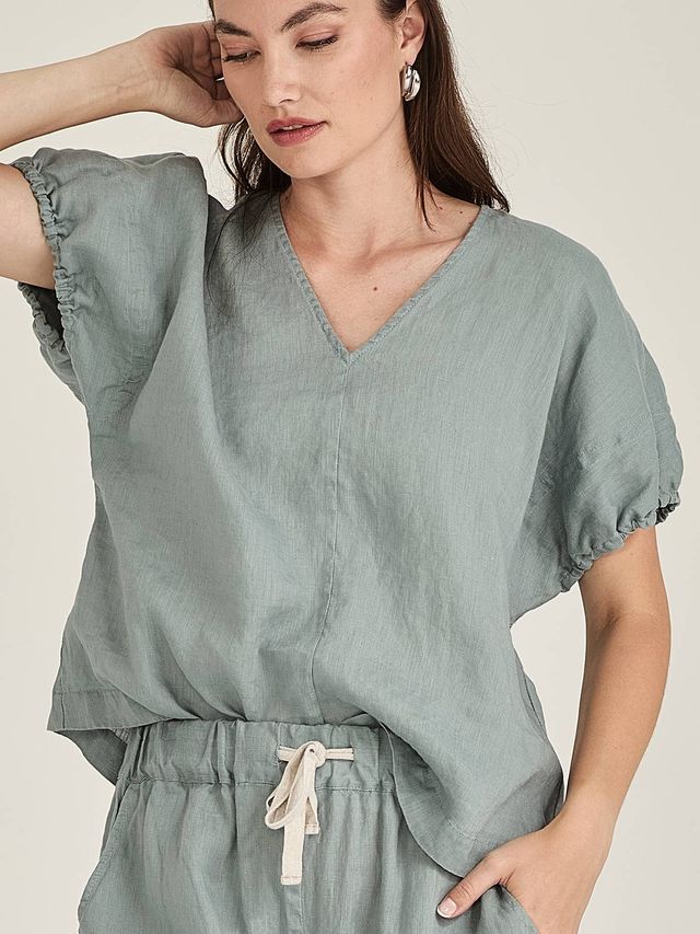 Sills Billie Linen Top - Seaweed