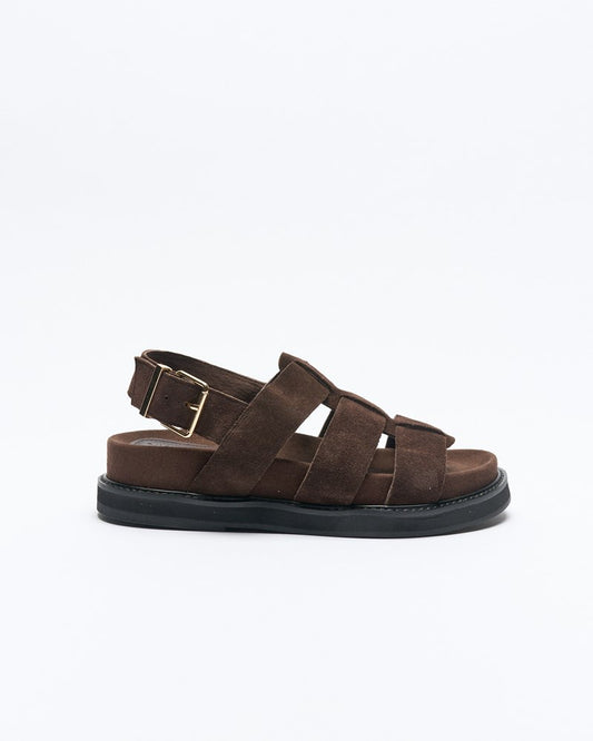 Walnut Dakota Leather Sandal - Chocolate