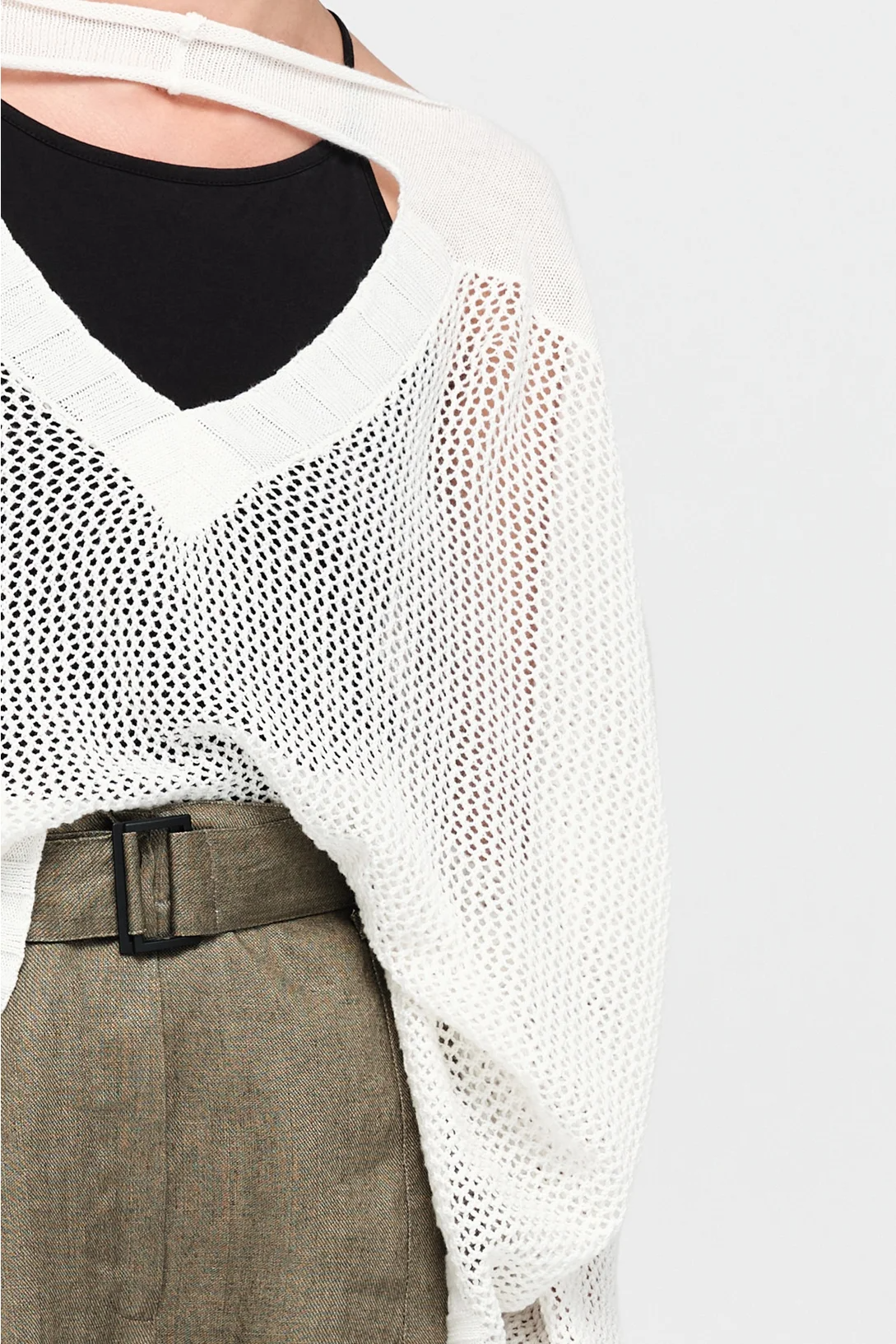 Taylor Mesh Deduct Sweater - Ivory
