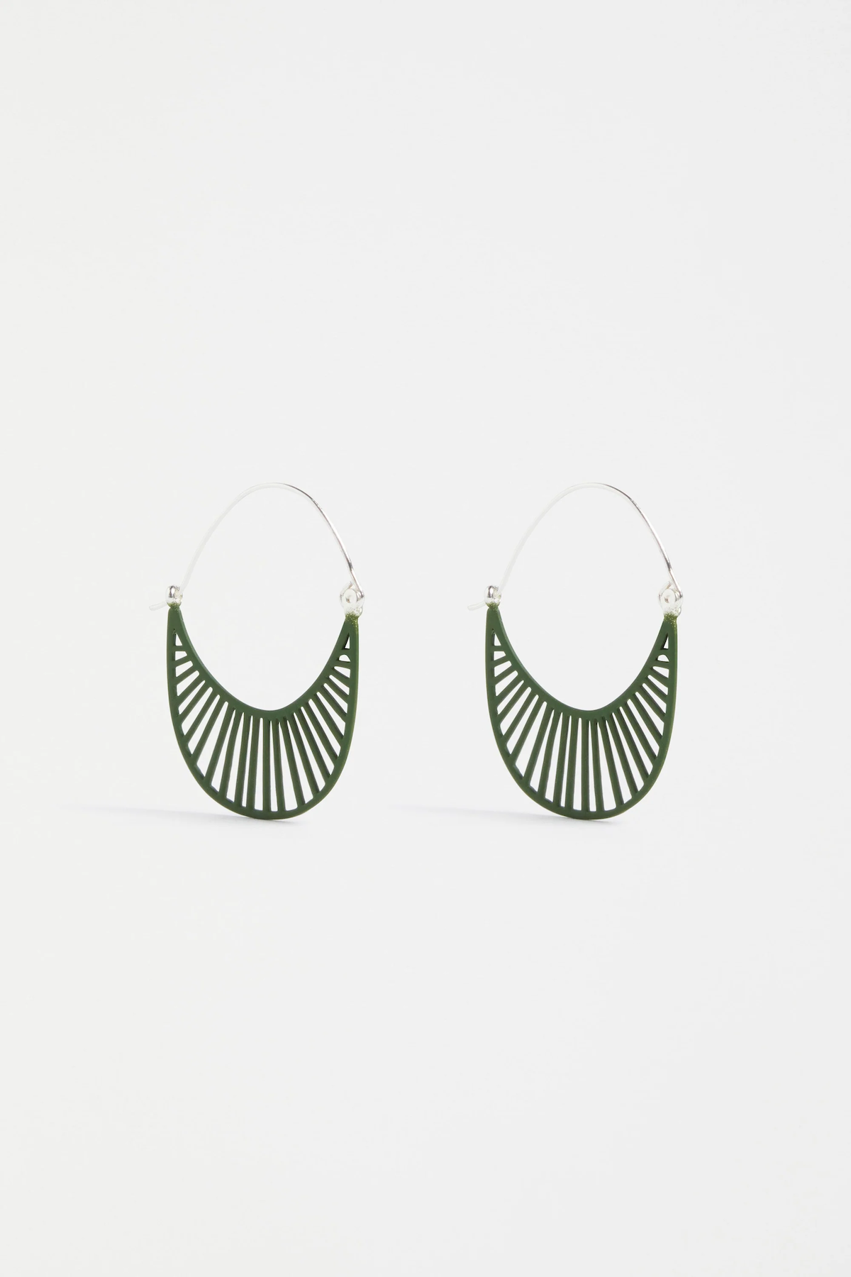 Elk Solsken Small Hoop Earrings - Green Moss