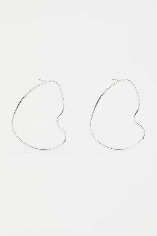 Elk Harrt Large Drop Earrings - Silver