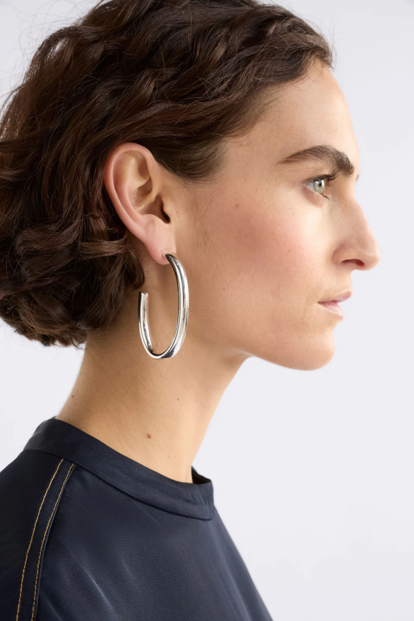 Elk Tjor Large Hoop Earring - Silver
