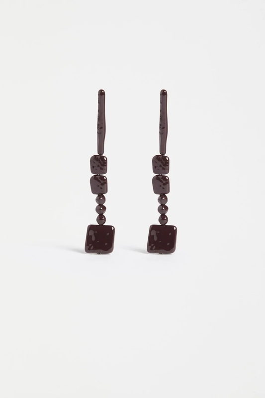 Elk Kvall Long Drop Earring - Dark Espresso