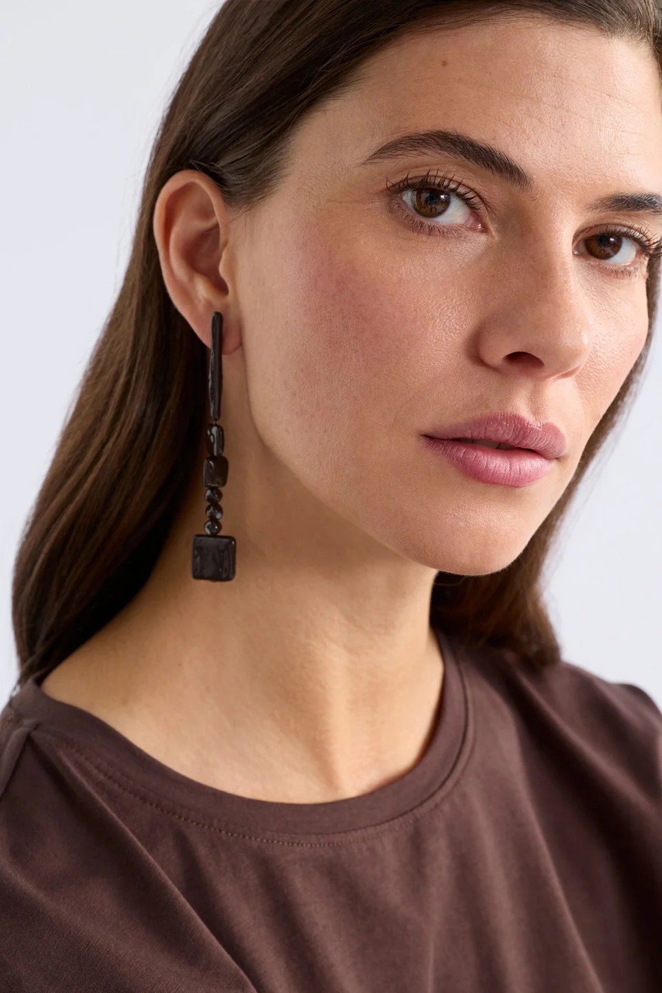 Elk Kvall Long Drop Earring - Dark Espresso