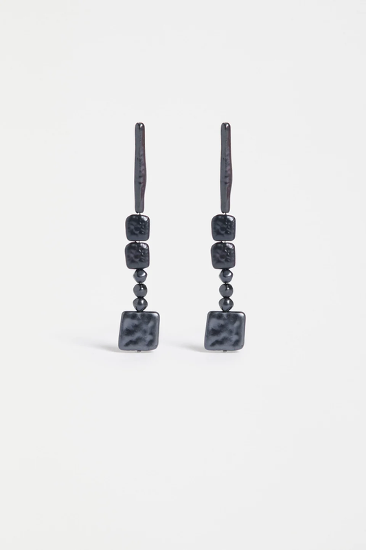 Elk Kvall Long Drop Earring - Navy