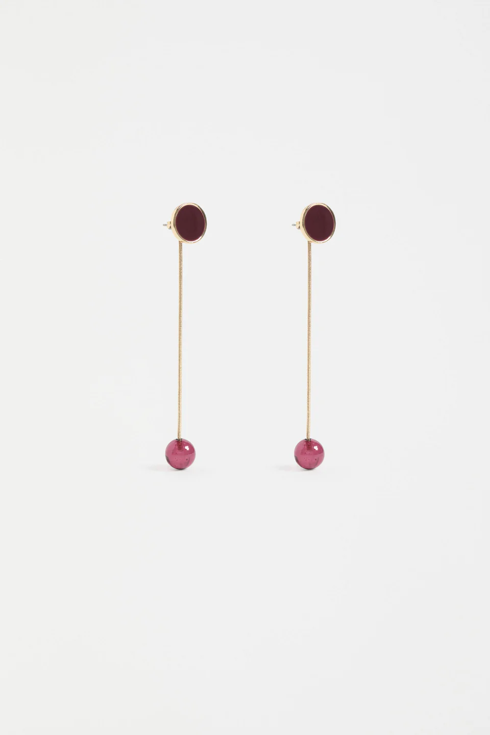 Elk Laspar Long Drop Earring - Merlot