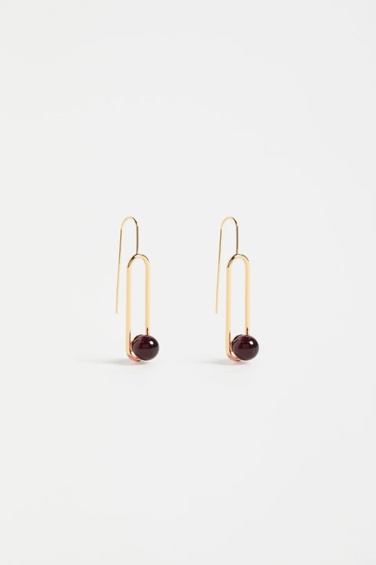 Elk Laspar Hook Earring - Merlot