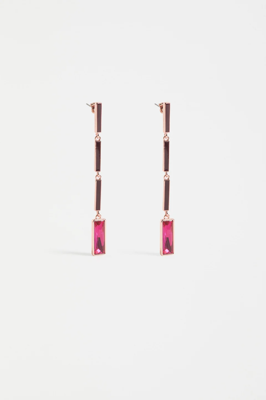 Elk Ival Long Drop Earring - Merlot