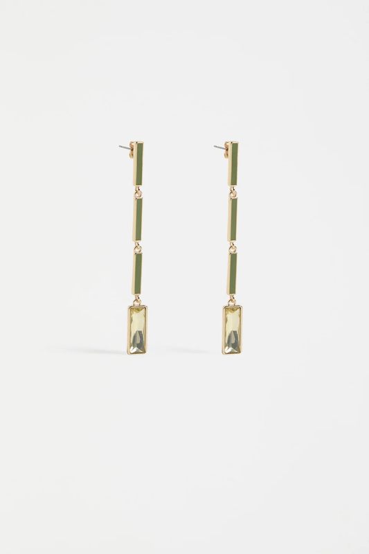 Elk Ival Long Drop Earring - Artichoke
