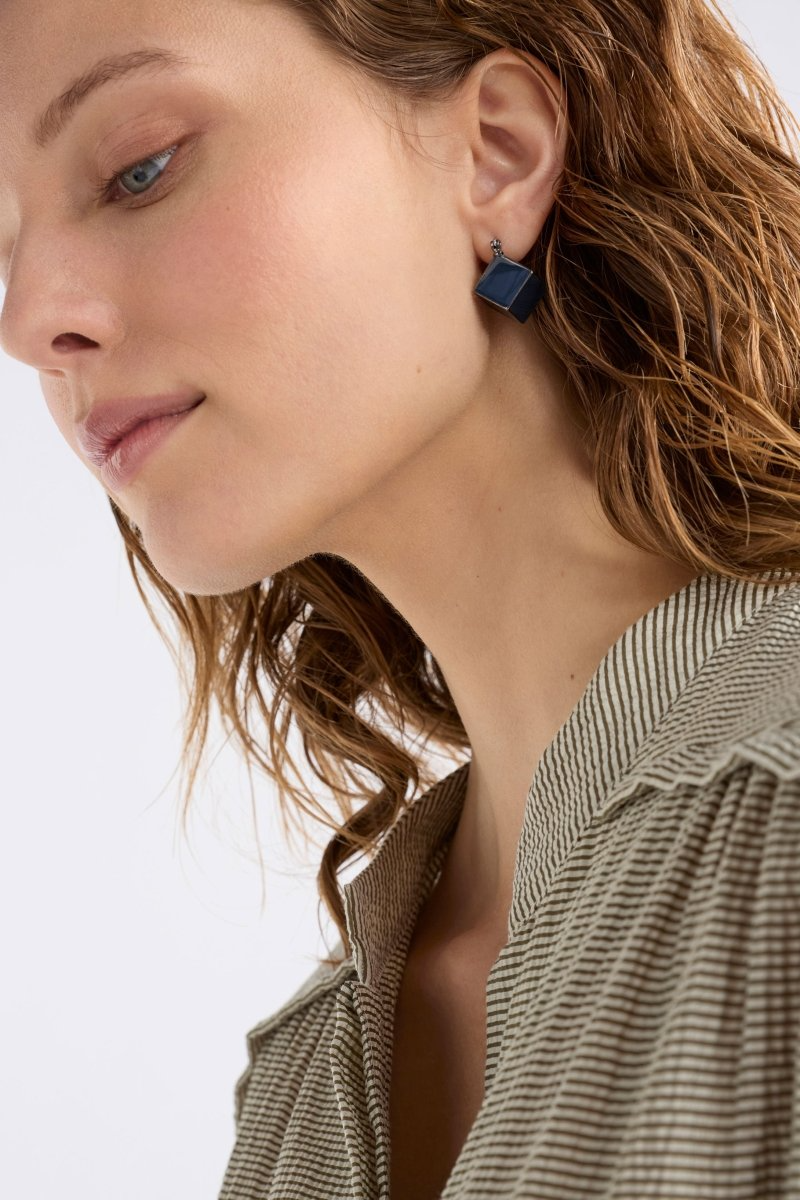 Elk Elta Mini Hoop Earring - Steel Blue