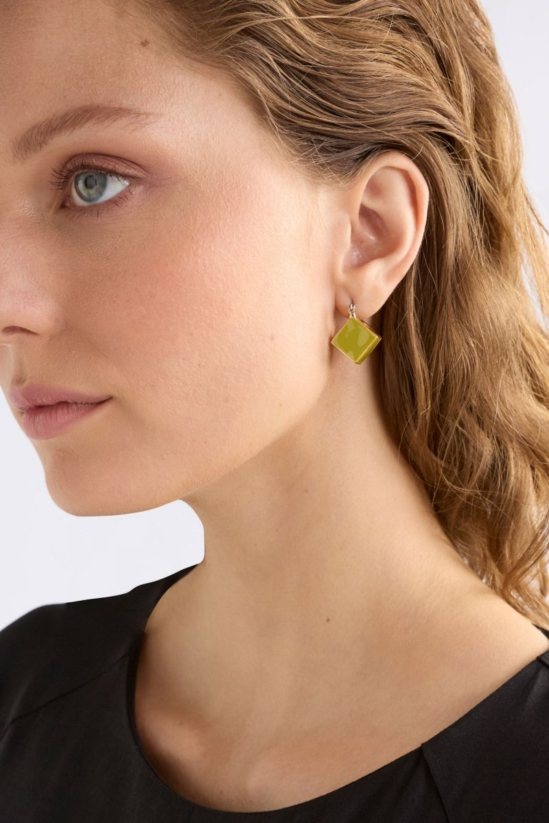 Elk Elta Mini Hoop Earring - Chartreuse