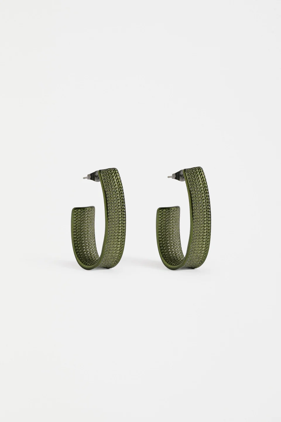 Elk Glynn Large Hoop Earring - Dark Olive