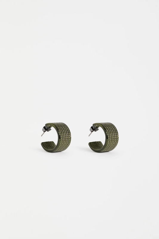 Elk Glynn Small Hoop Earring - Dark Olive