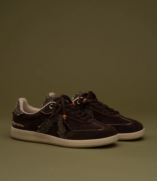 Asfvlt Elite Classic Sneaker - Army/Tan Houndstooth