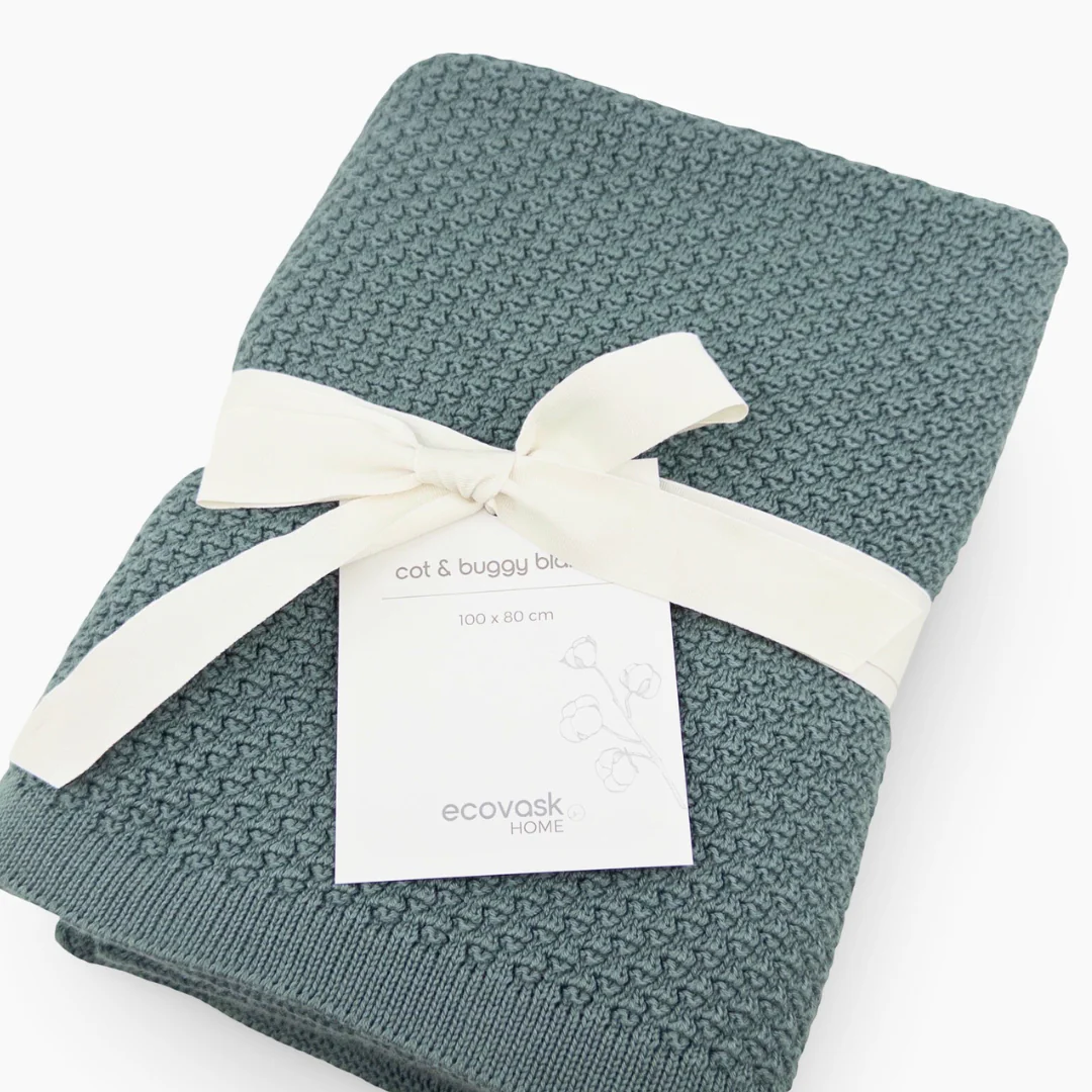 Ecovask Cot/Buggy Blanket Winter Weight - Sea Foam