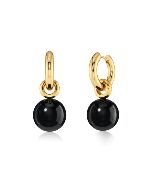 Edblad Aura Hoops L - Black Gold