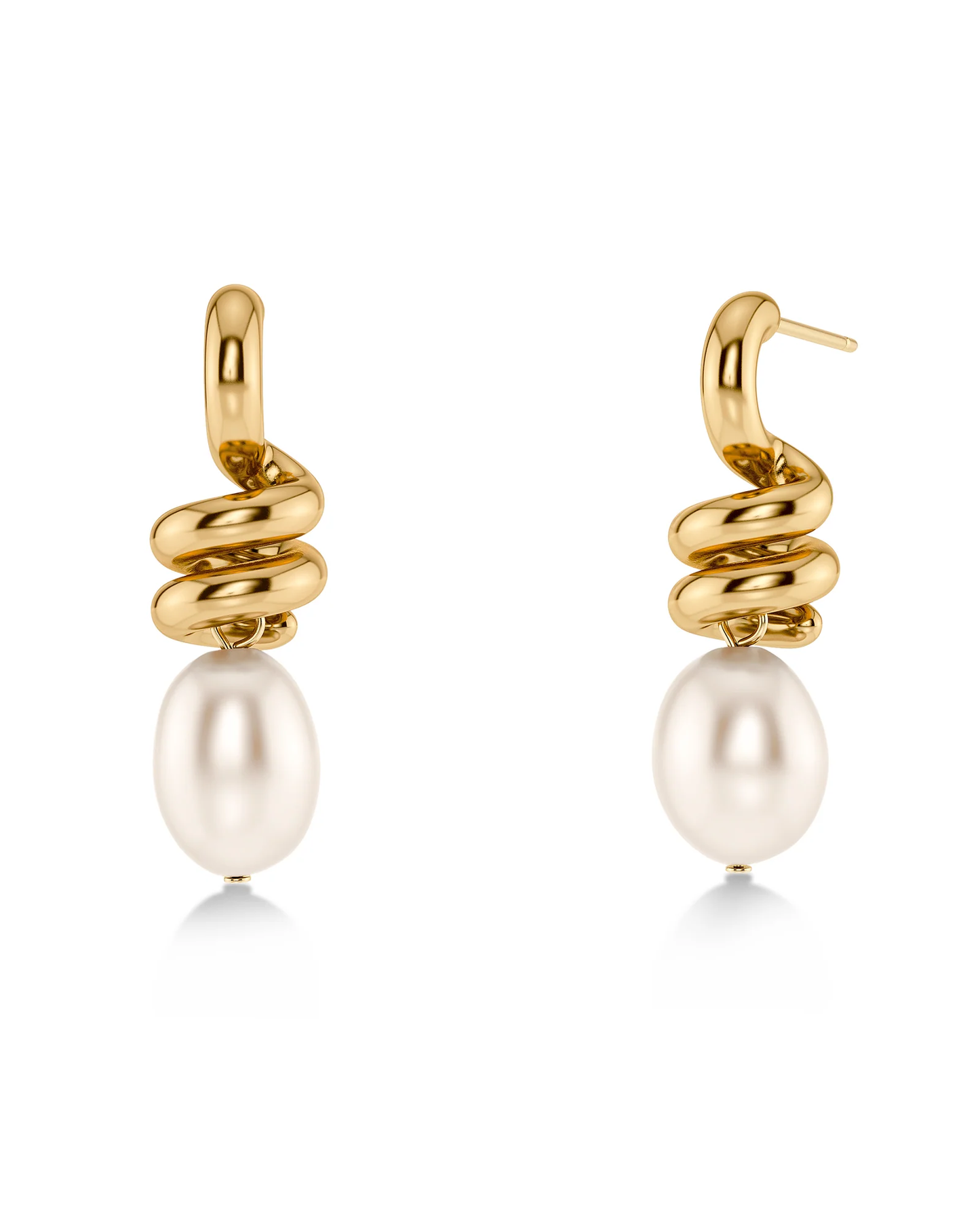 Edblad Swivel Earrings Pearl L - Gold