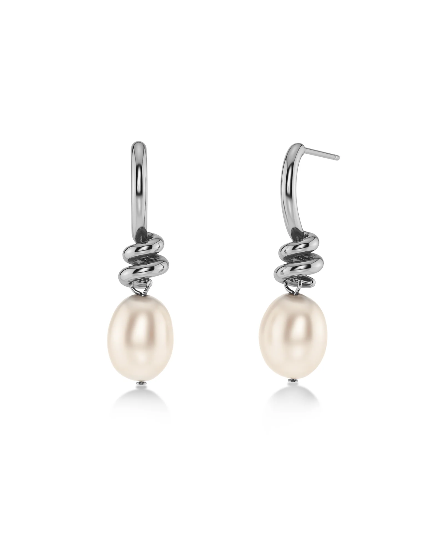 Edblad Swivel Earrings Pearl S - Silver
