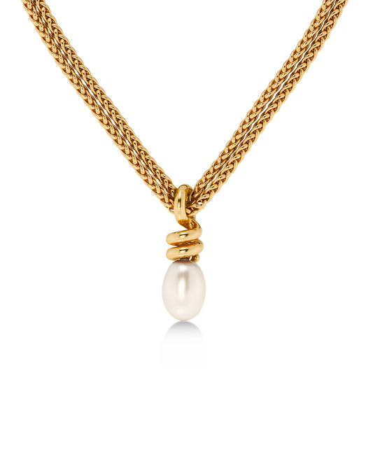 Edblad Swivel Necklace Pearl L - Gold