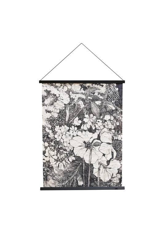 Maytime Hanging Paper Scroll Art - Monochrome Bloom