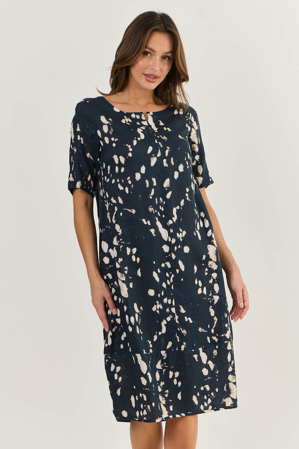 Naturals Linen Tulip Dress GA263 - Universe