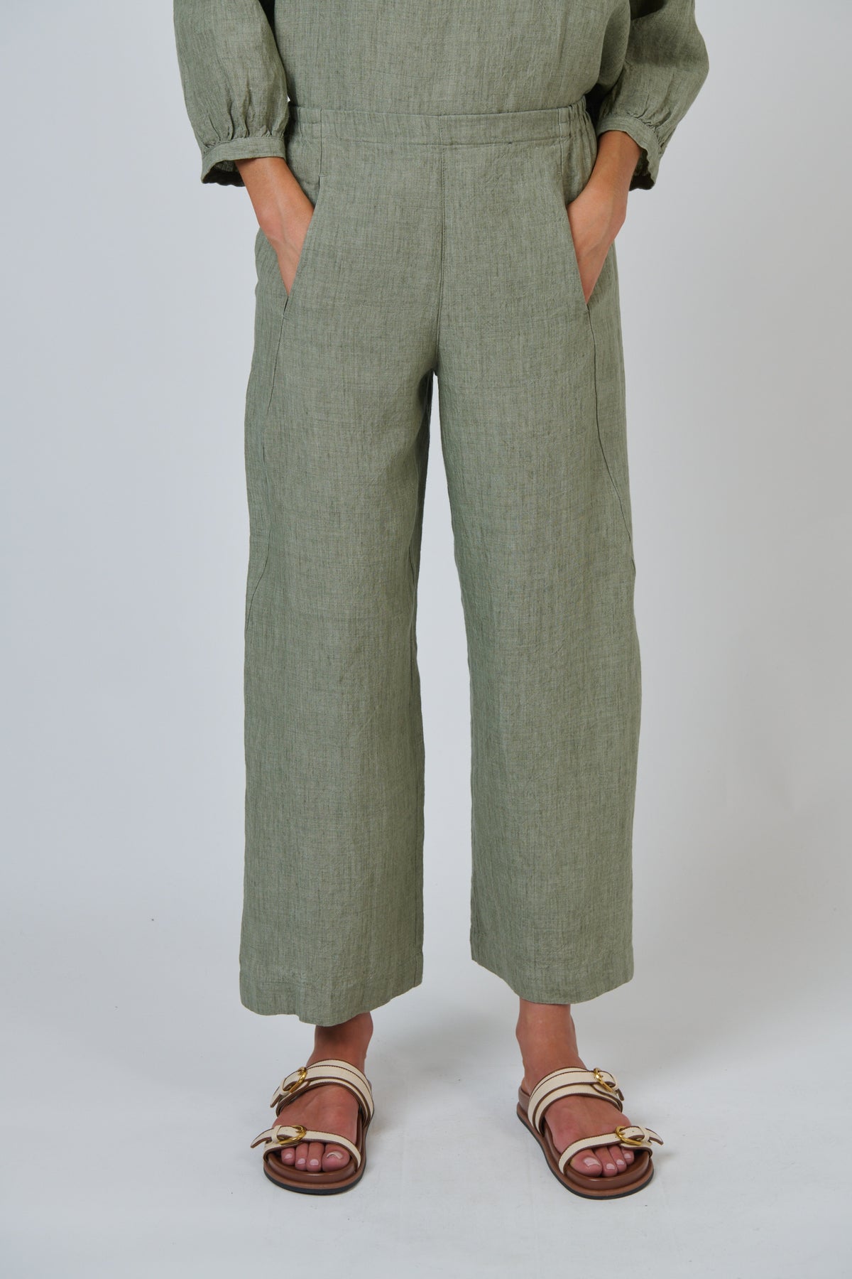 Naturals GA398 Linen Pants - Artichoke