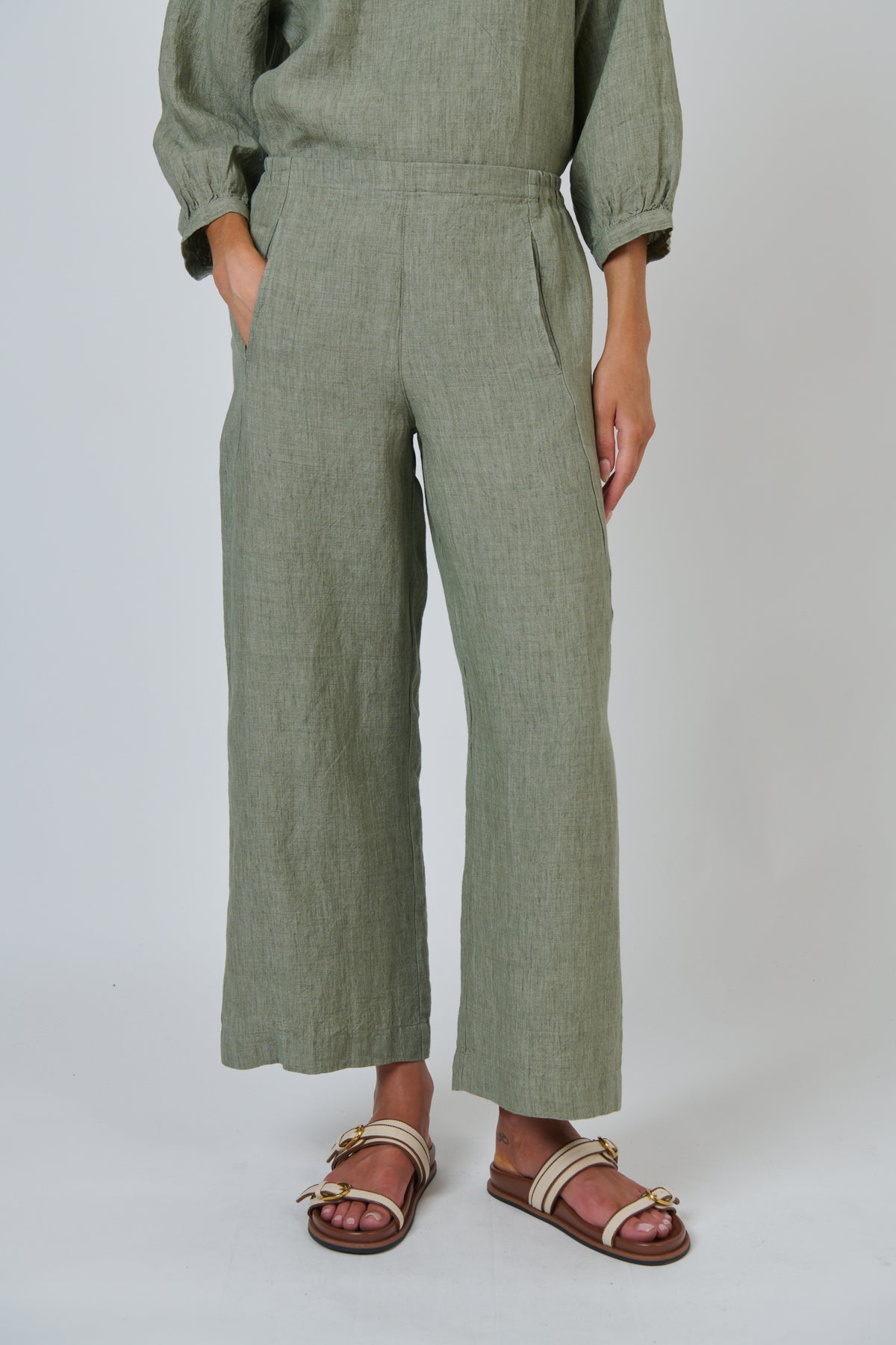 Naturals GA398 Linen Pants - Artichoke