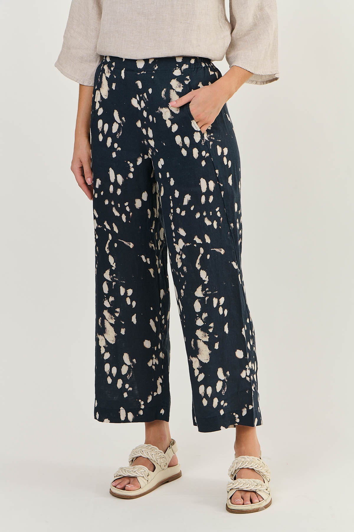 Naturals Linen Wide Leg Pant GA398UV - Universe