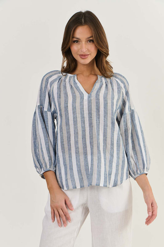 Naturals Linen 3/4 Sleeve Top GA412SL - Slipstream