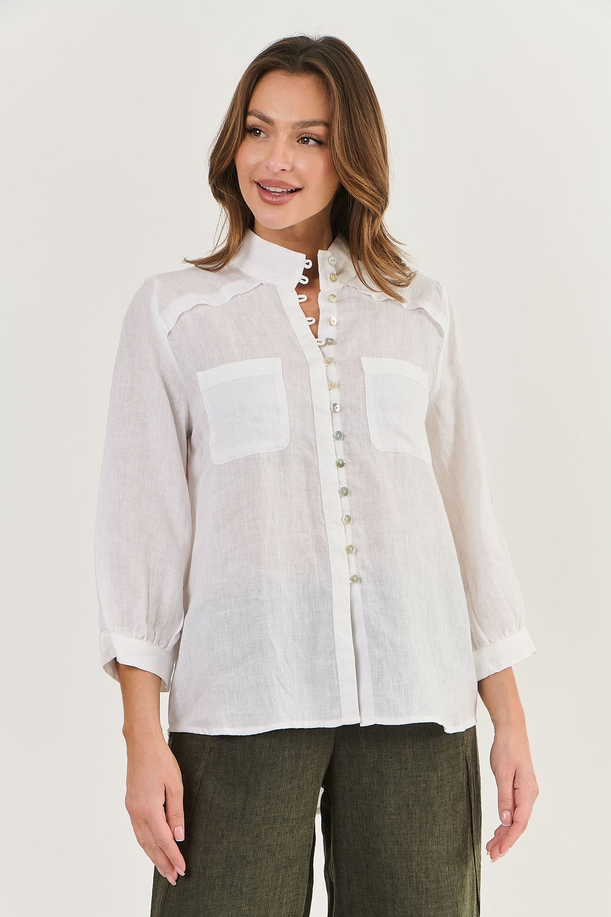 Naturals Linen Shirt GA498 - White