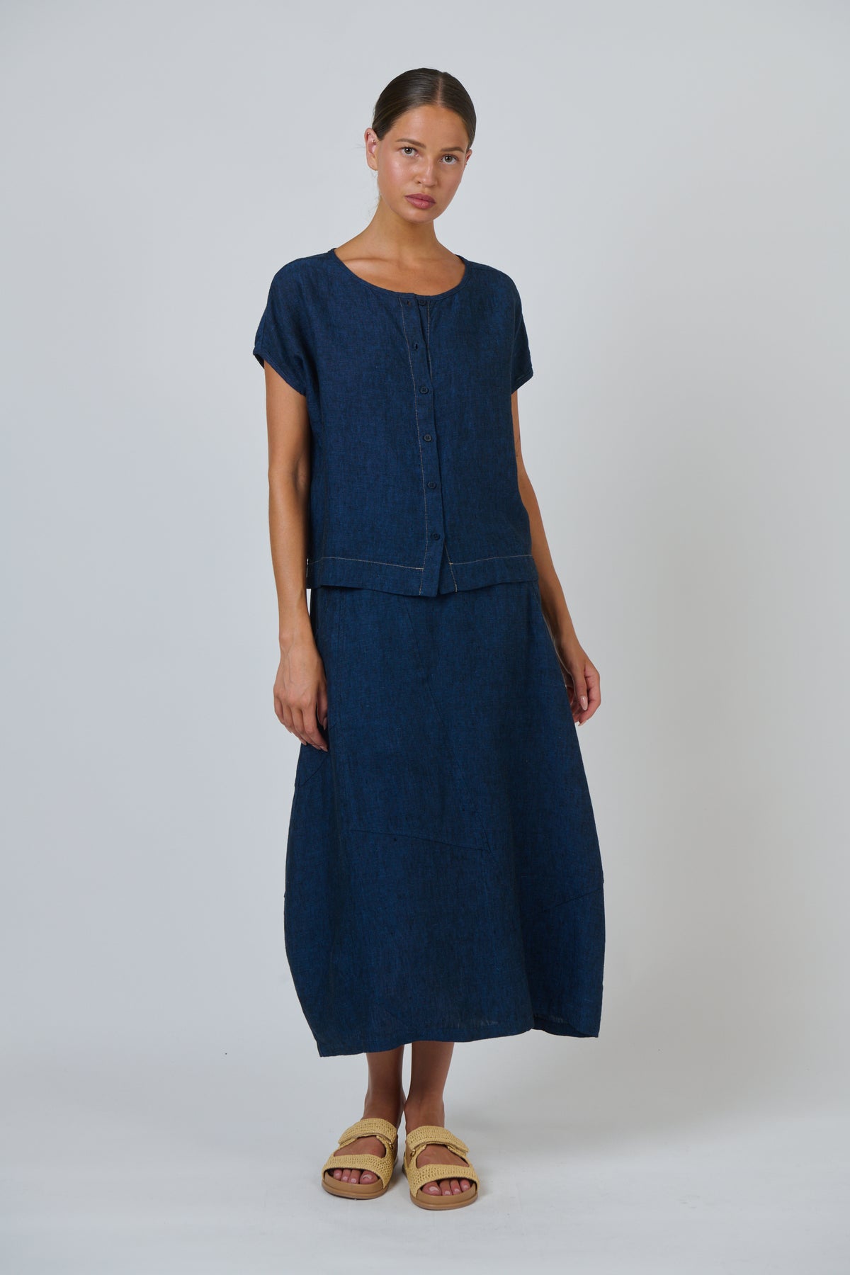 Naturals GA736 Linen Skirt - Eclipse