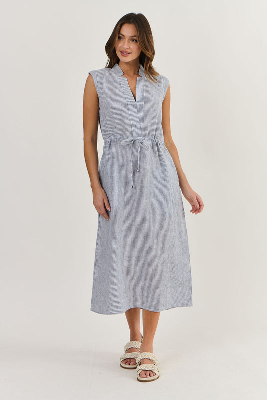 Naturals Linen Drawcord Dress GA516DC - Deckchair