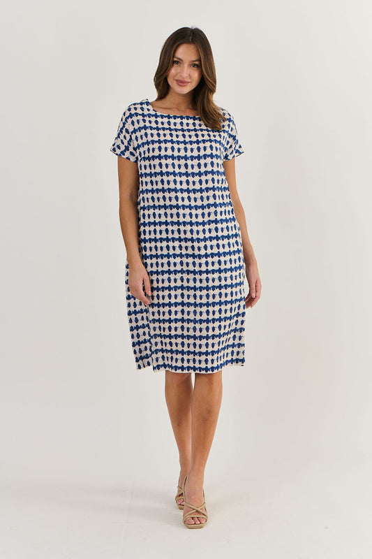 Naturals Linen A-line Dress  GA520 - Delta Blot