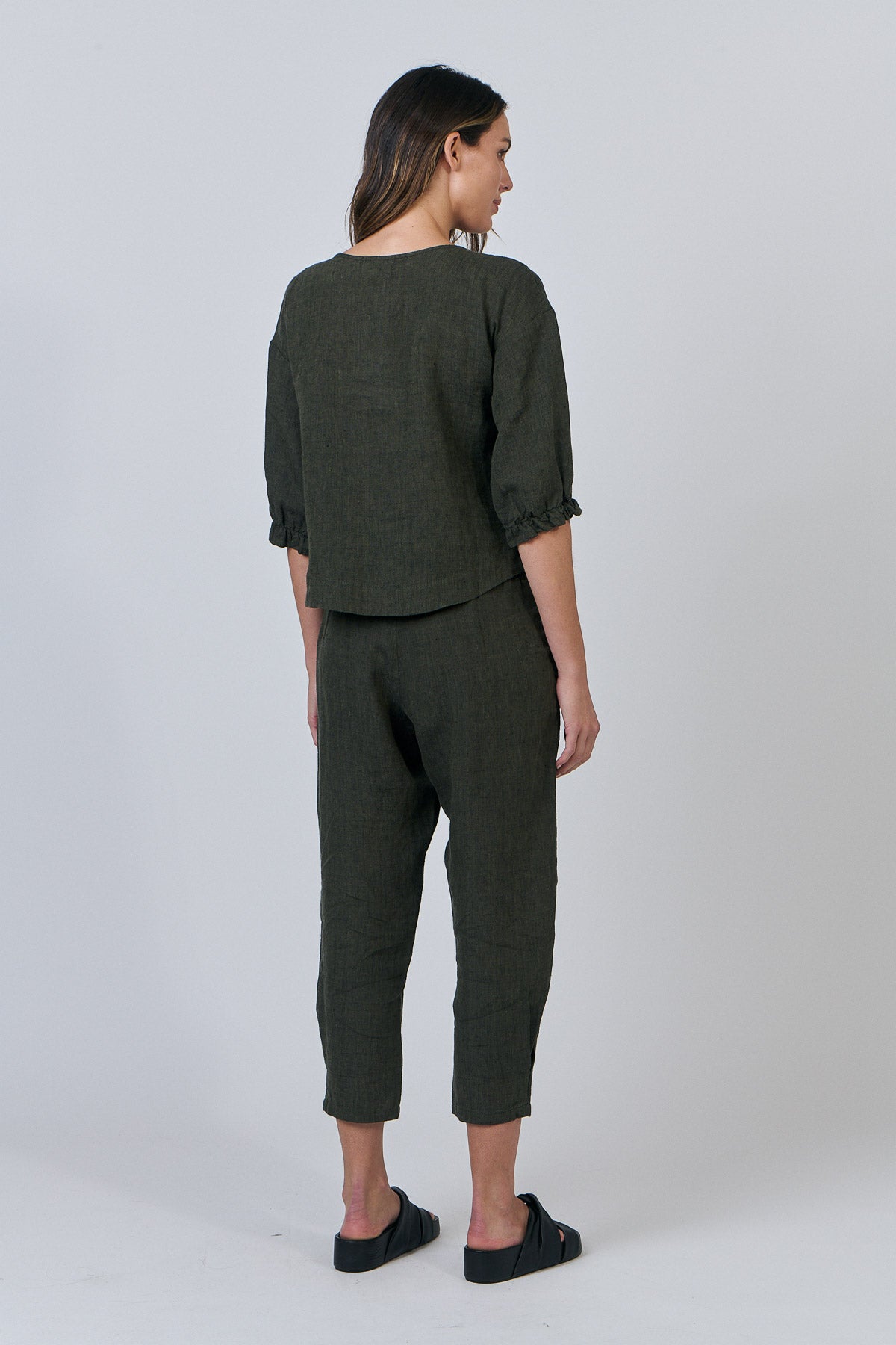 Naturals GA539 Button Thru Top - Licorice