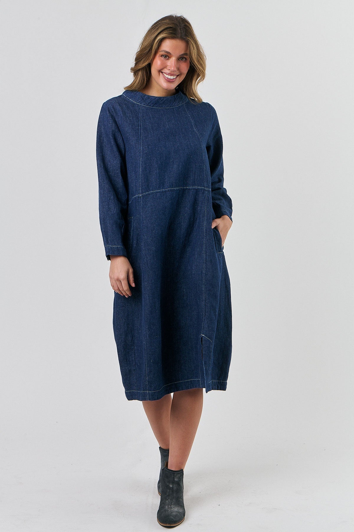 Naturals Dress GA543 - Indigo