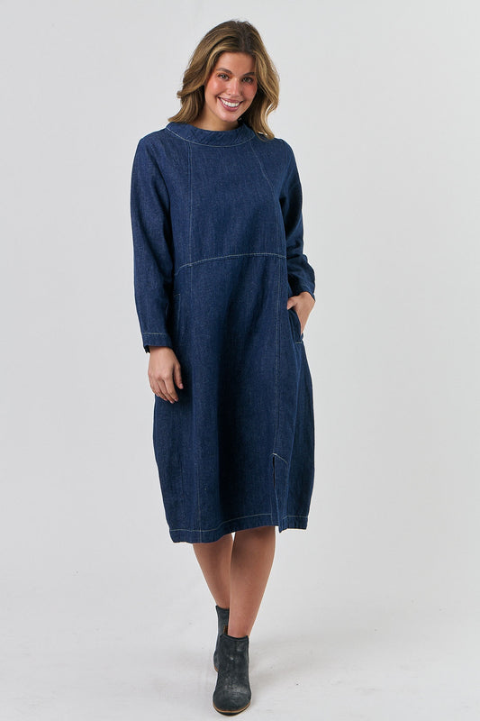 Naturals Dress GA543 - Indigo