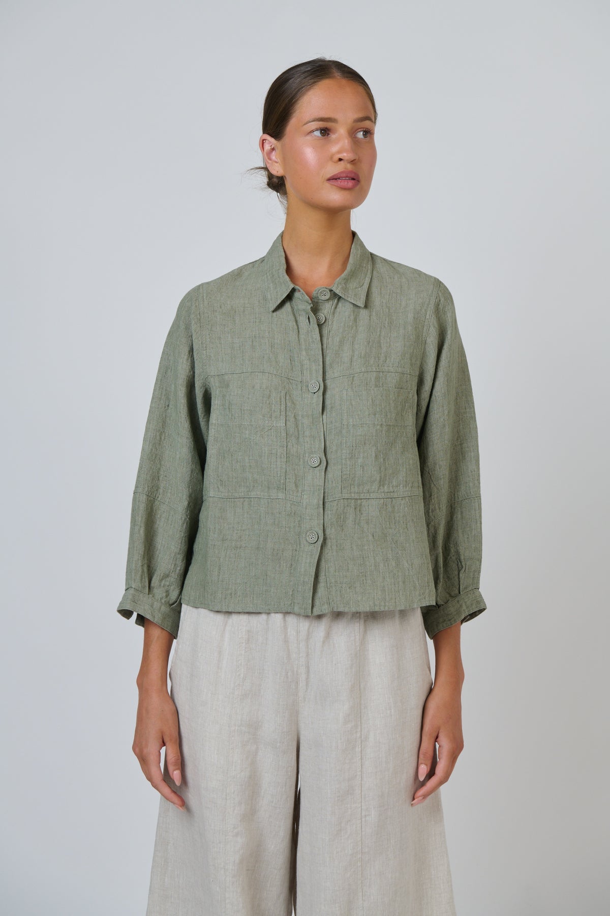 Naturals GA598 Linen Jacket - Artichoke